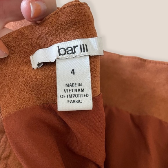 𝅺BAR iii Burnt Orange Cinnamon Buckle Detail Corduroy Like Material Mini Skirt - Picture 8 of 9